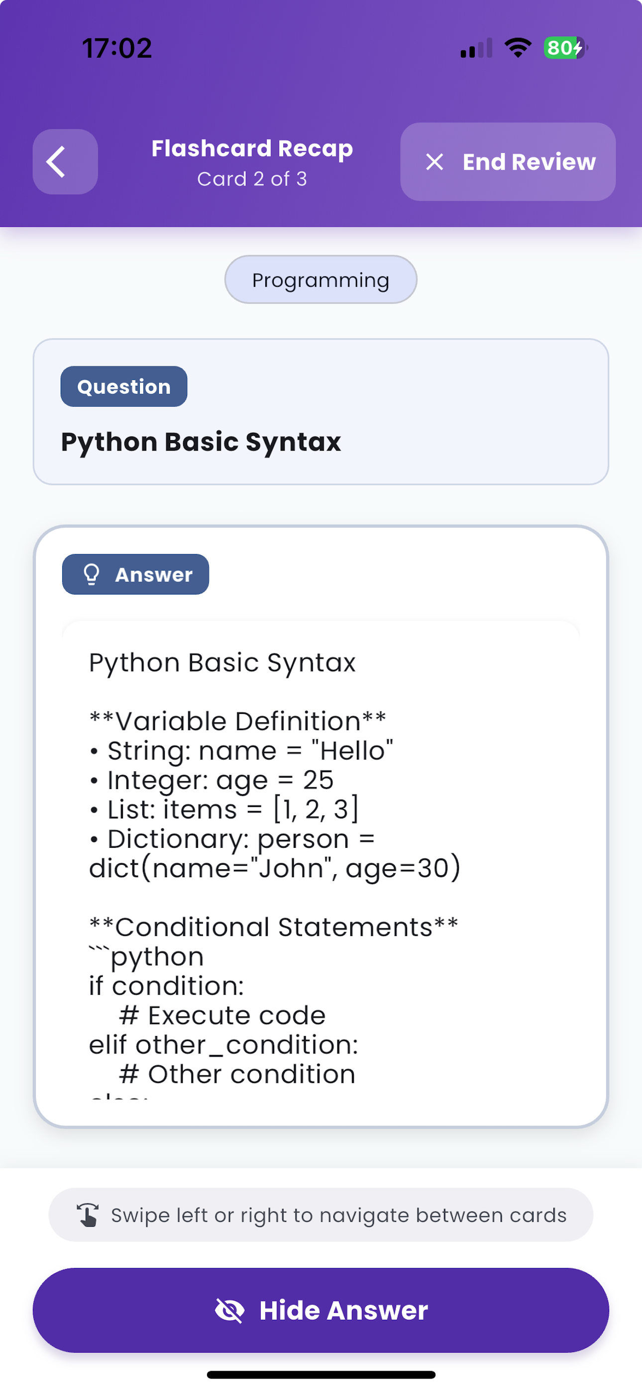 Get instant feedback on your answers