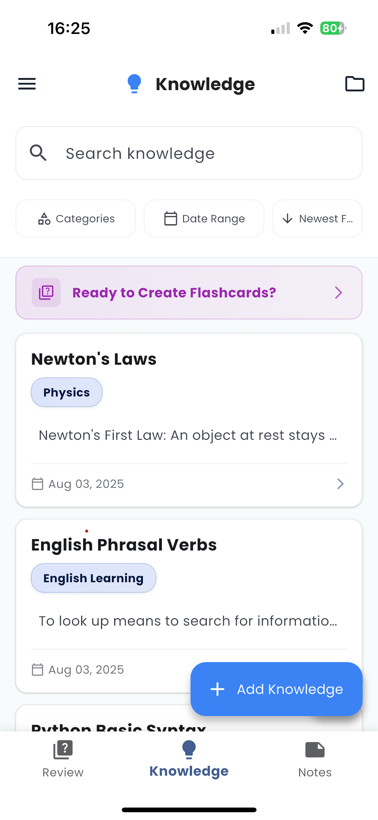 Browse your knowledge collection